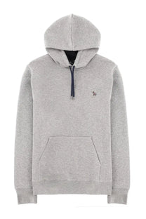 Ps by paul smith men’s sweatshirt grey heathered hoodie with navy drawstrings and embroidered horse logo on chest