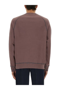 Ps by Paul Smith men’s sweatshirt purple mauve long-sleeved with contrasting dark stitching on seams and cuffs