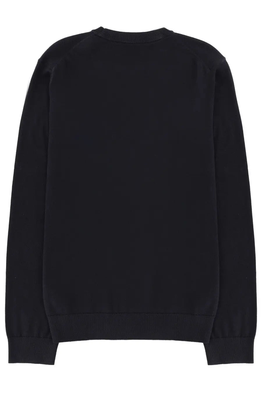 Black long-sleeved crewneck sweatshirt with ribbed cuffs and hem in ps by paul smith men’s zebra shirt blue collection