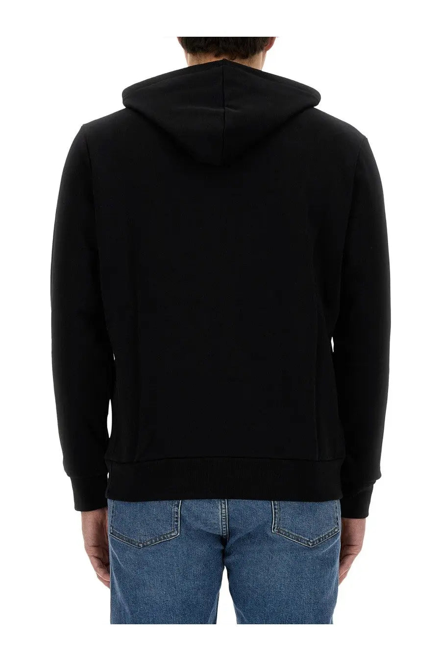 Black ps by paul smith men’s sweatshirt with smooth solid fabric and classic hooded design