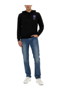 Ps by paul smith men’s black hoodie with purple and white chest patch made from comfortable material