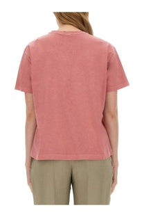 Ps by paul smith women’s summer sun print soft dusty rose cotton t-shirt with relaxed fit and cropped hem