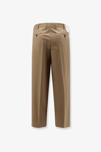Beige pt torino men’s cotton chino trousers with clean tailored fit and subtle pleats at the back
