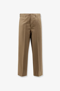 Pt torino men’s cotton trousers in beige khaki with straight-leg chinos featuring a clean minimalist design