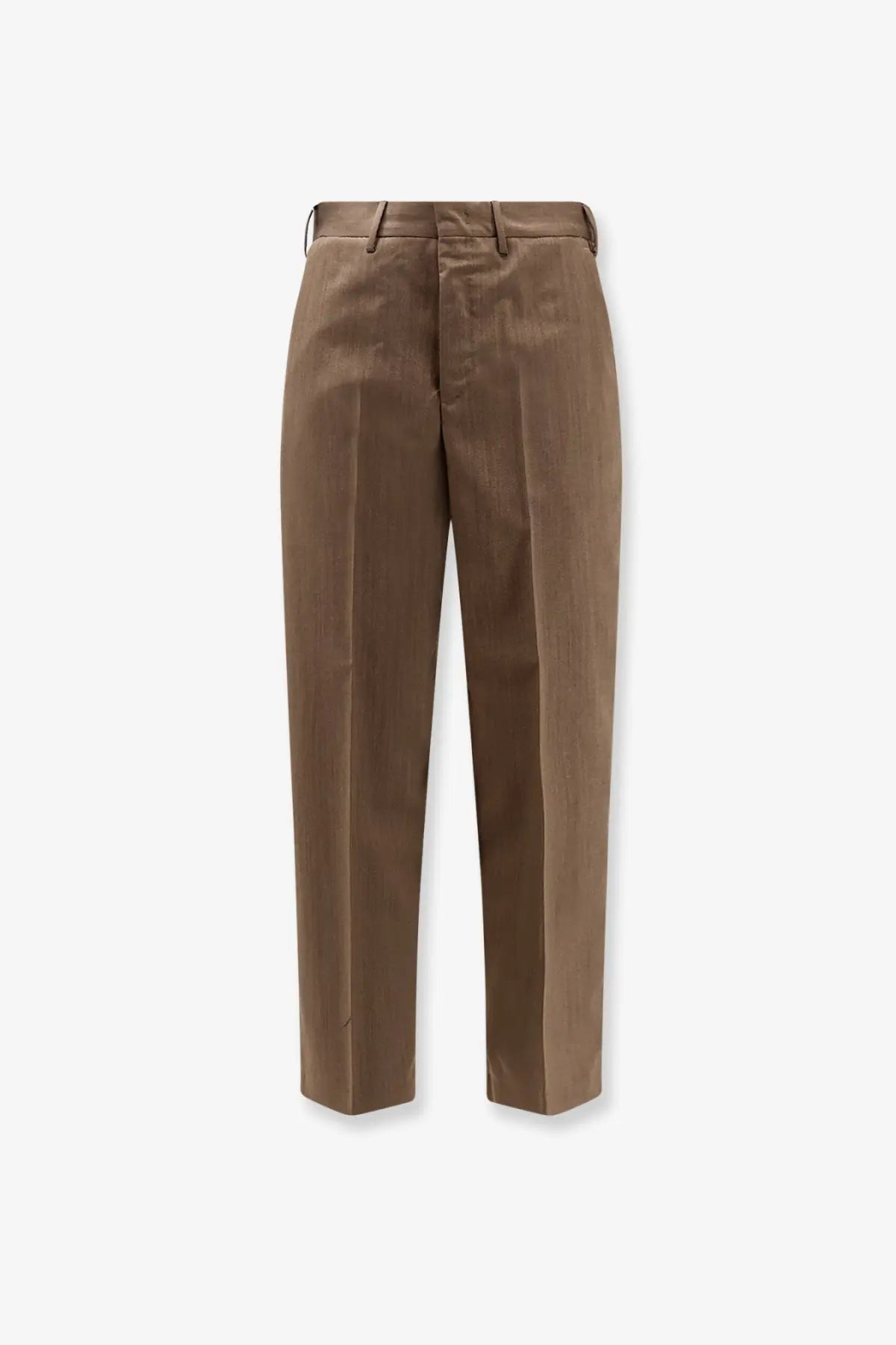 Brown corduroy trousers with straight-leg cut and belt loops in pt torino men’s beige virgin wool trousers