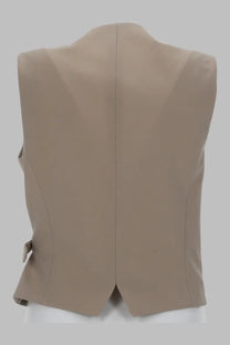Pt Torino Women's Gilet Angela in Lana Brown