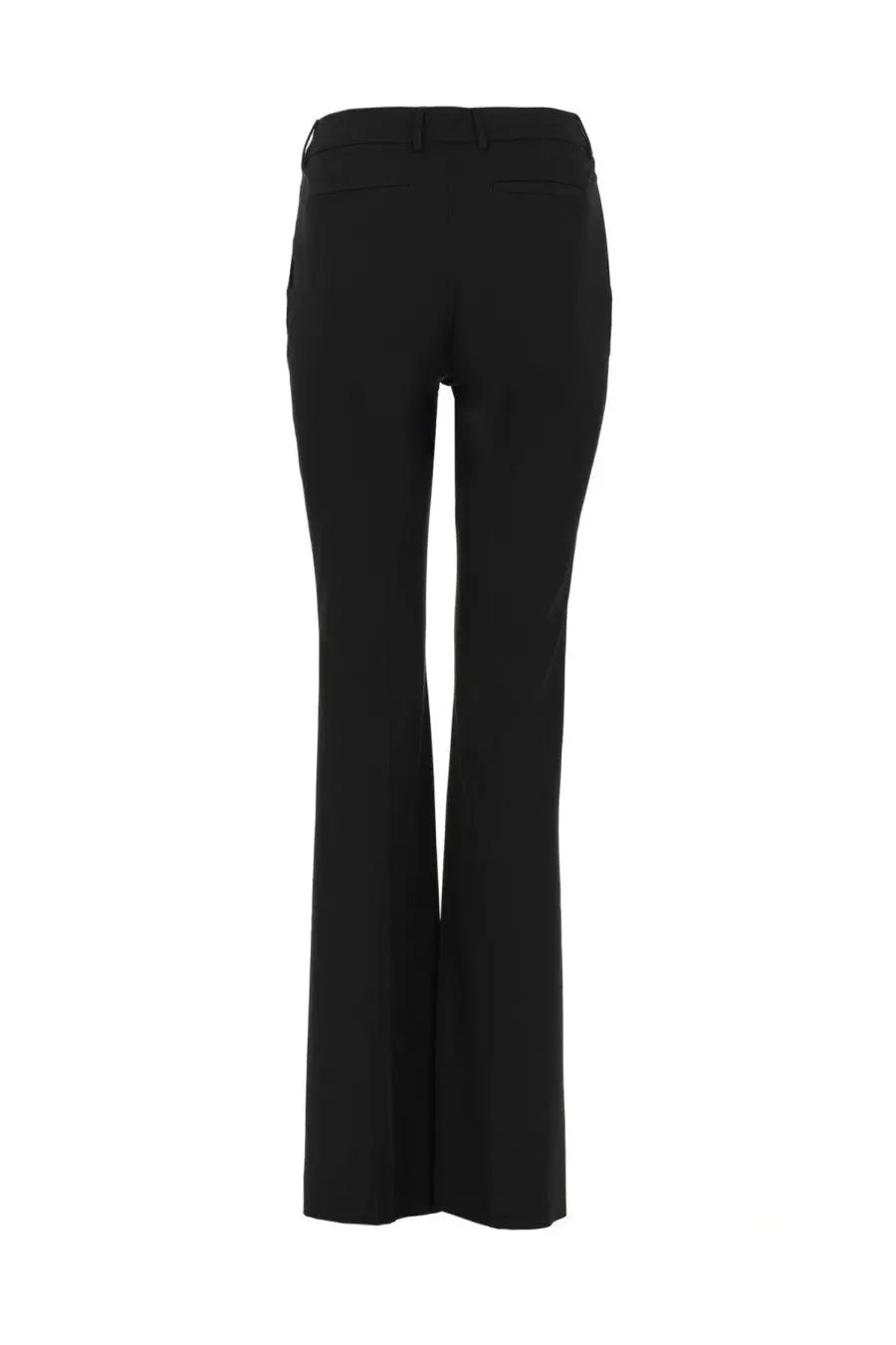 Pt torino women’s pantalone elsa black tailored trousers with sleek straight-leg cut and subtle flared hem