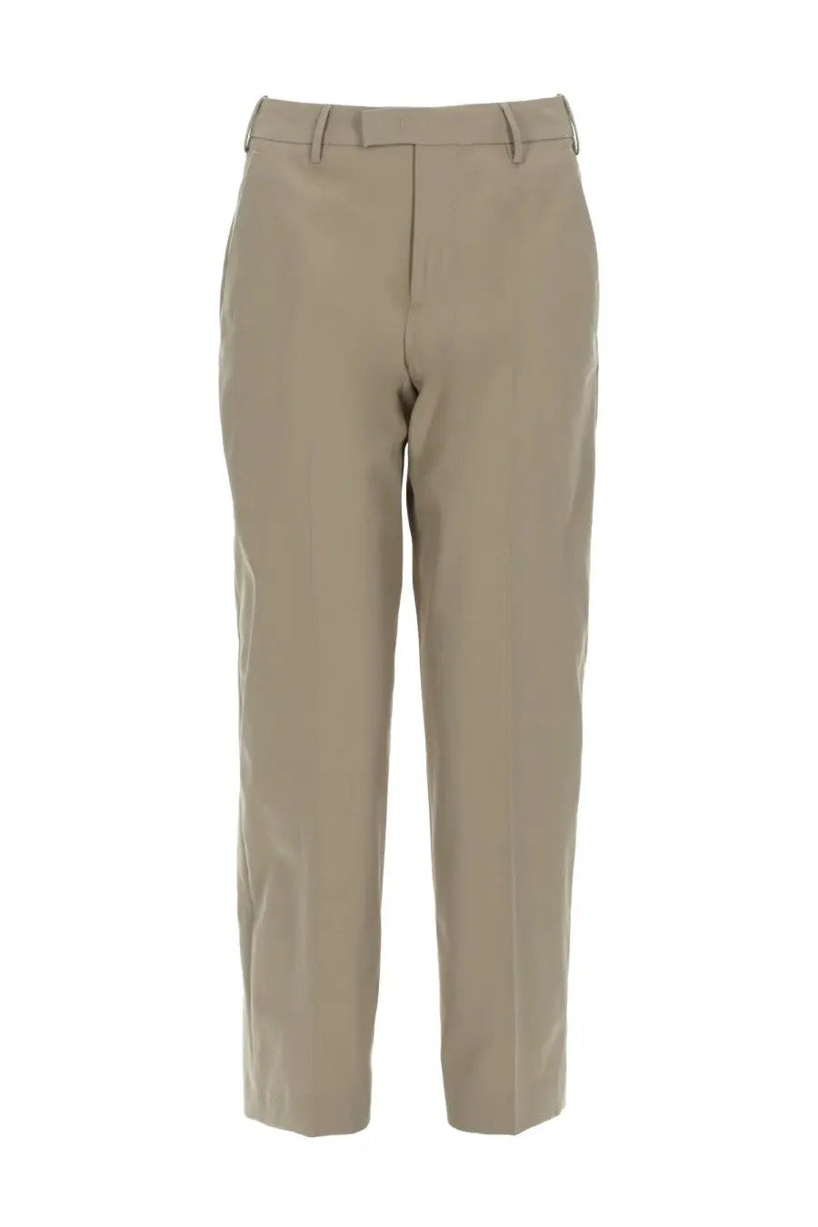 Pt Torino women’s beige tailored trousers with a clean straight-leg cut and belt loops for a polished look