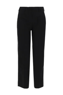 Pt Torino women’s pantalone Emma black tailored trousers with straight-leg cut and subtle pleats at the waistband