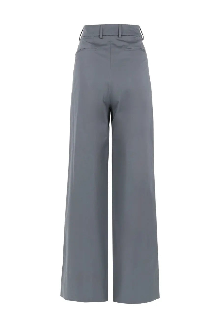 Gray high-waisted wide-leg gabardina stretch trousers with tailored fit and subtle front pleats by pt torino