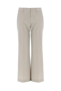 Pt Torino women’s pantalone Jodie beige wide-leg trousers with tailored design and subtle front pleats