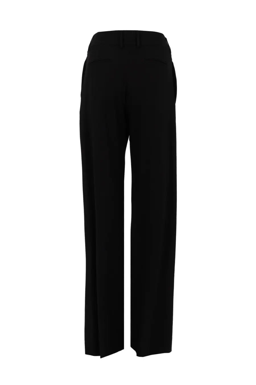Pt Torino women’s pantalone Nicol black twill wide-leg trousers with tailored fit and subtle side slits