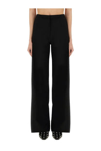Pt Torino women’s black high-waisted wide-leg trousers with sleek minimalist design
