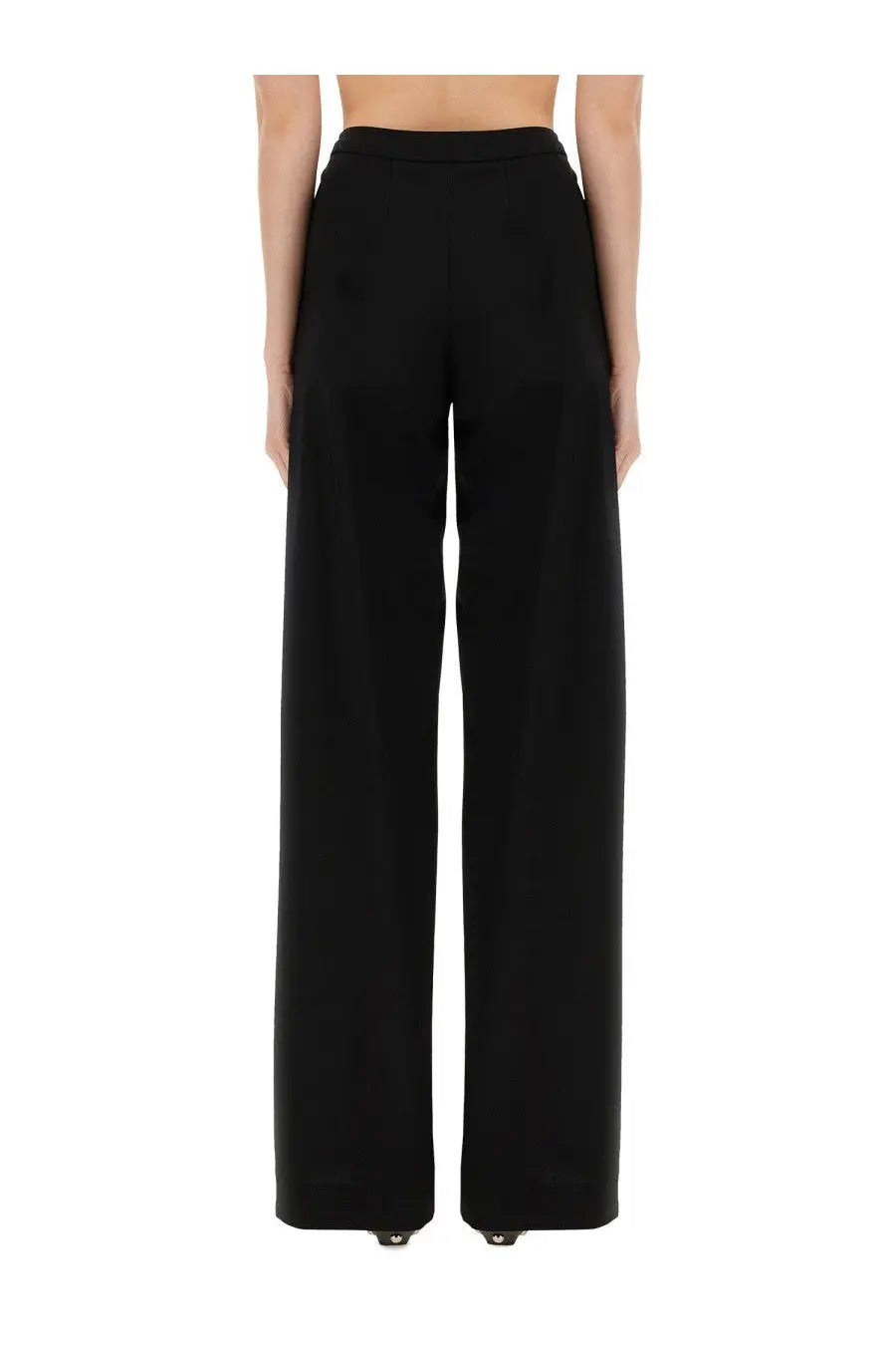 Pt torino women’s pants diana black black high-waisted wide-leg trousers with a sleek tailored fit