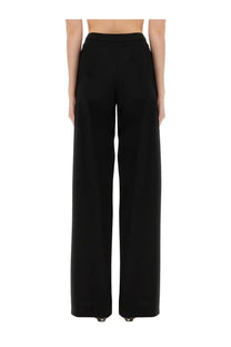 Pt torino women’s pants diana black black high-waisted wide-leg trousers with a sleek tailored fit