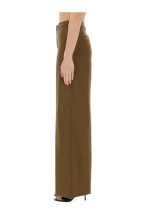Brown pt torino women’s high-waisted wide-leg trousers with a sleek tailored fit perfect for professional wear