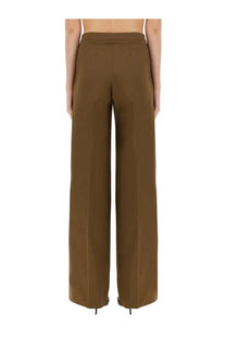 Pt torino women’s pants diana brown are brown wide-leg trousers with a tailored fit and subtle creasing