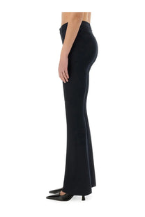 Pt Torino women’s black high-waisted flared trousers with a sleek form-fitting silhouette in Elsa Blue collection