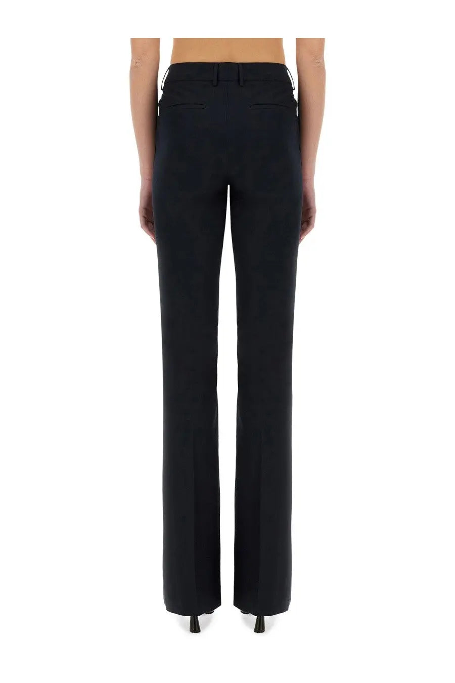 Black tailored pt torino women’s pants elsa blue with straight-leg cut and subtle front pleats