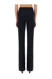Black tailored pt torino women’s pants elsa blue with straight-leg cut and subtle front pleats
