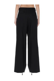 Pt torino women’s pants frankie black high-waisted wide-leg trousers in black with a sleek minimalist design