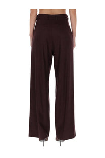 Pt torino women’s wide-leg pants in dark brown with a high waistband and tailored fit for a sleek look