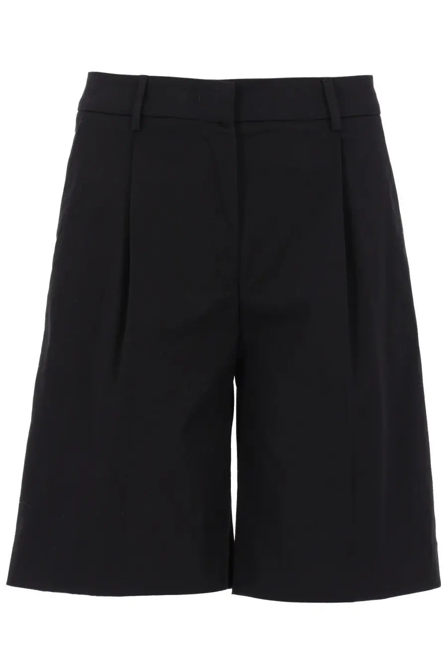 Pt torino women’s shorts simone black featuring black pleated design with tailored waistband and structured fit
