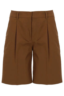 Pt torino women’s shorts simone brown in brown with pleated front and tailored waistband design