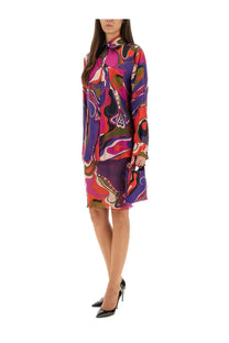 Pucci women’s orchid print shirt multicolor vibrant long-sleeved blouse with bold psychedelic pattern in purple pink orange green