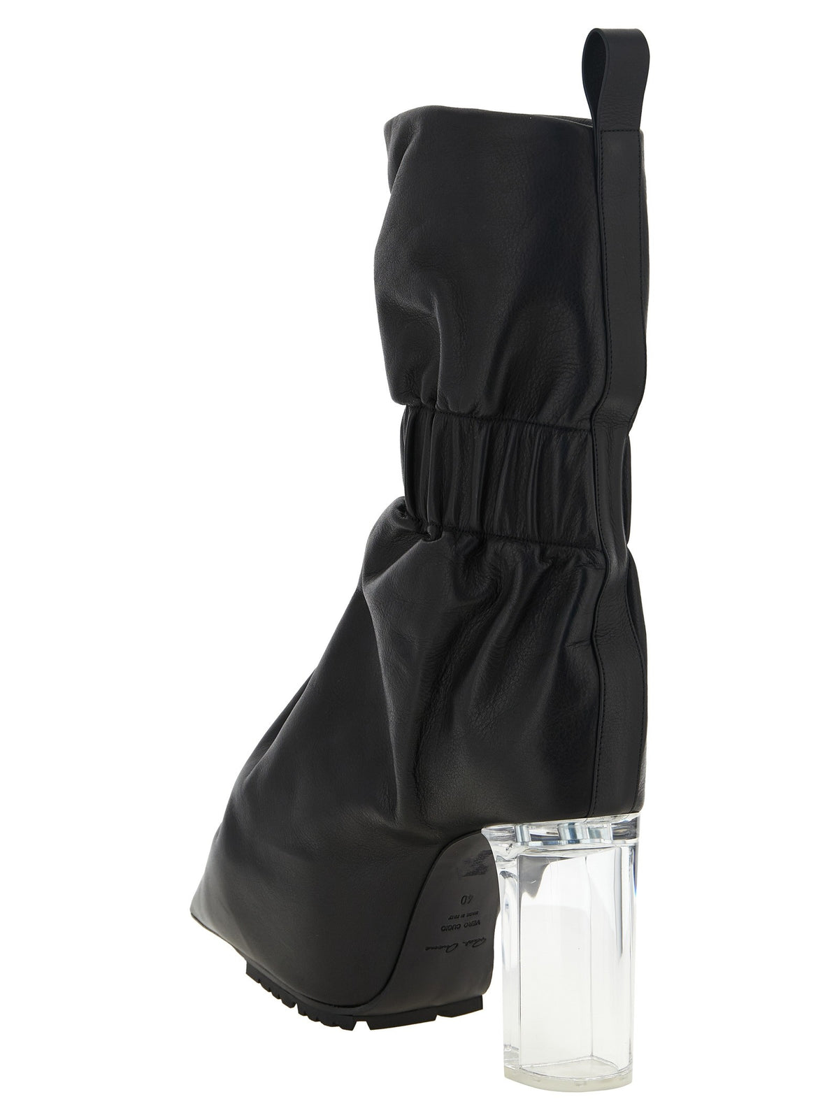 Rick Owens Pull on Cuffed Taquito Ankle Boots Black