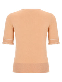 Chloé Women's Pullover Maniche Corte in Maglia DI Lana Blue