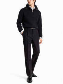 Saint Laurent Men's Pullover Con Mezza Zip in Lana Coste Black