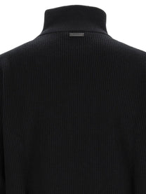 Saint Laurent Men's Pullover Con Mezza Zip in Lana Coste Black