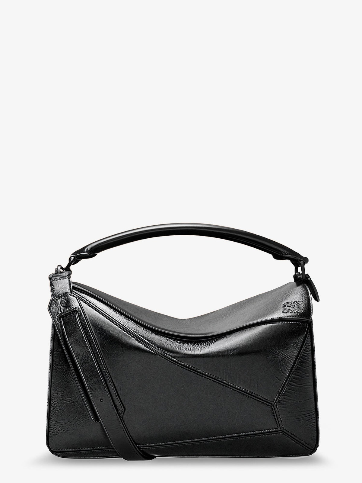 Loewe Men's Puzzle Large Leather Bag Black
