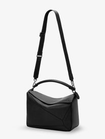 Loewe Men's Puzzle Large Textured Leather Handbag Black, view 3