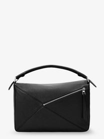 Loewe Men's Puzzle Large Textured Leather Handbag Black, view 2