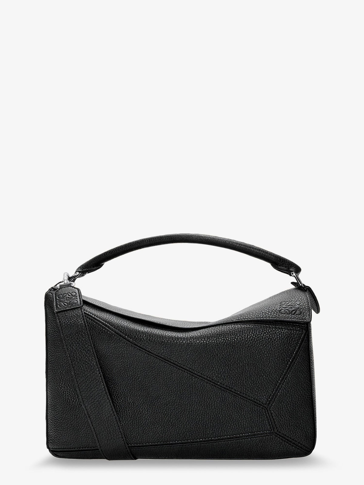 Loewe Men's Puzzle Large Textured Leather Handbag Black