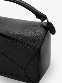 Loewe Men's Puzzle Large Textured Leather Handbag Black, view 5