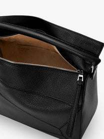Loewe Men's Puzzle Large Textured Leather Handbag Black, view 4