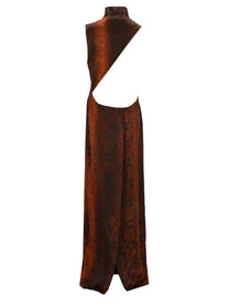 Jean Paul Gaultier Women's Python Print Long Dress Red