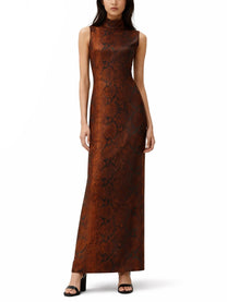 Jean Paul Gaultier Women's Python Print Long Dress Red