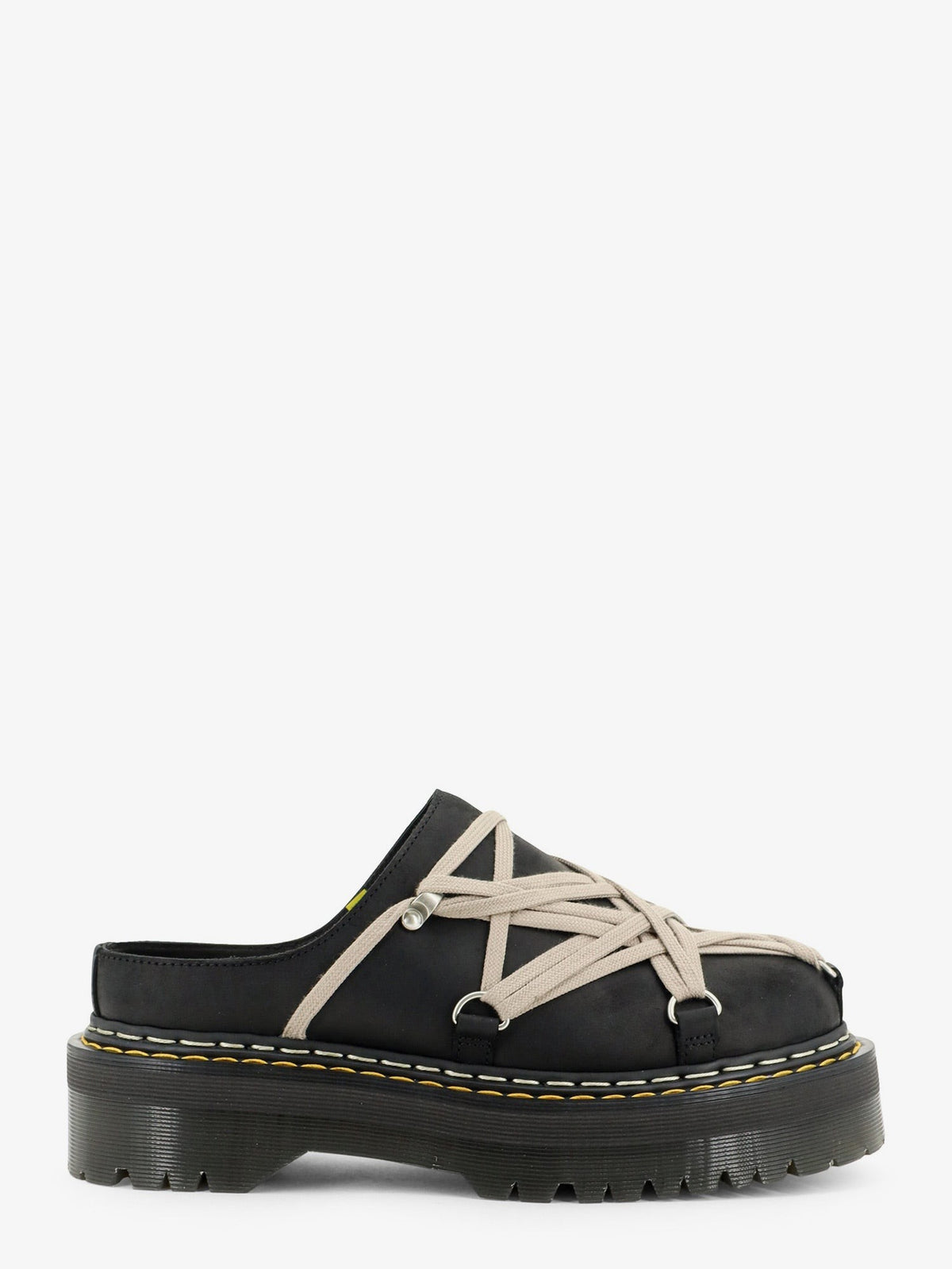 Dr. Martens Men's Quad Megalace® Leather Mule Black