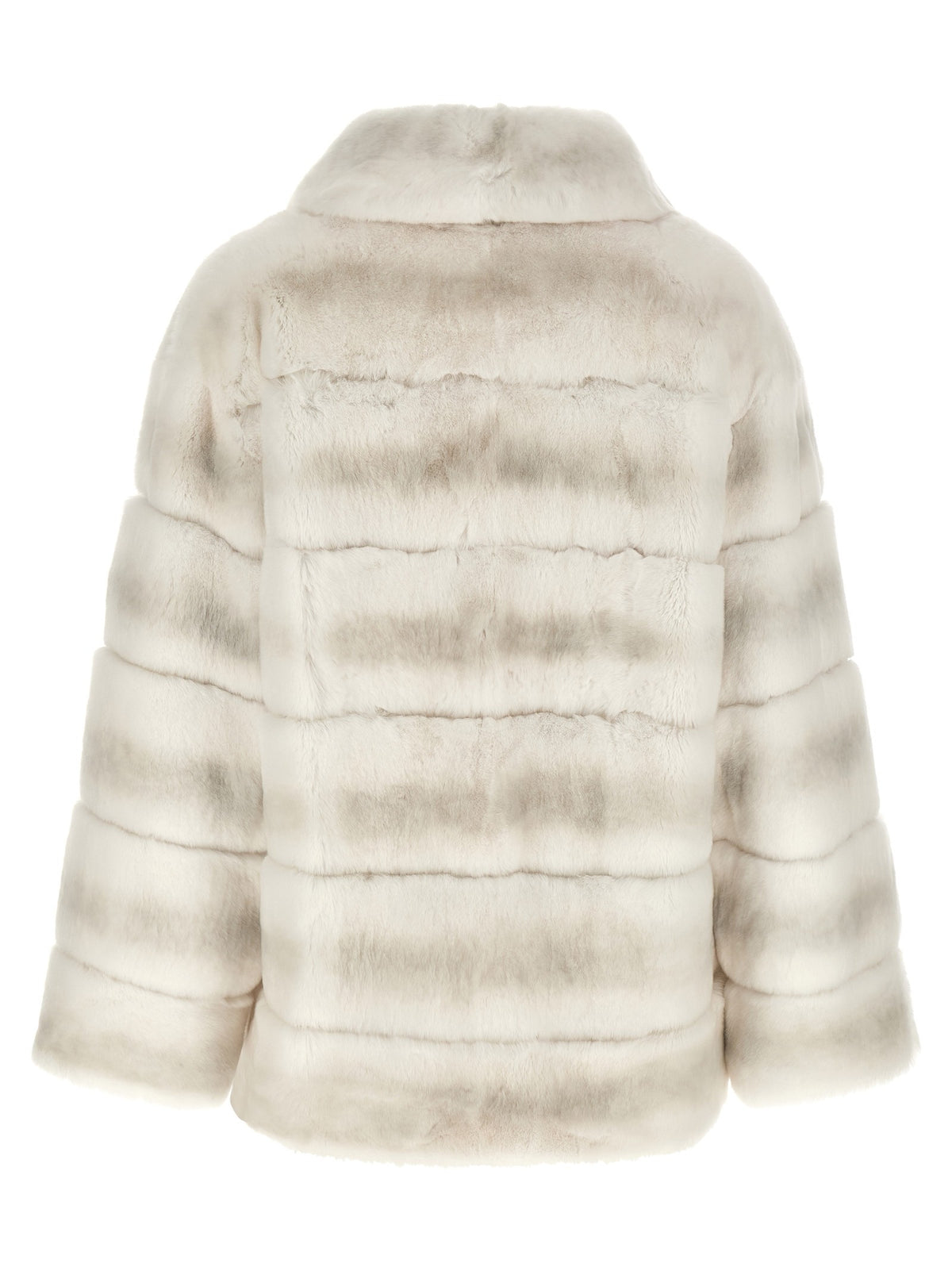 Yves Salomon Quilted Fur Coat White