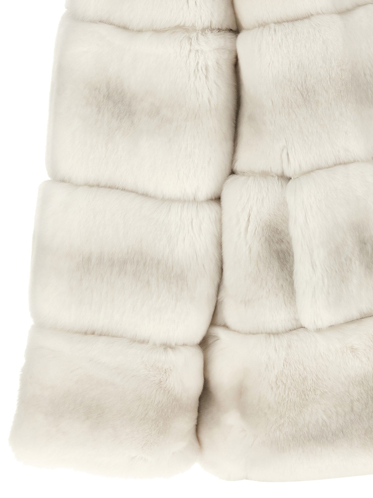 Yves Salomon Quilted Fur Coat White