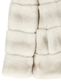 Yves Salomon Quilted Fur Coat White