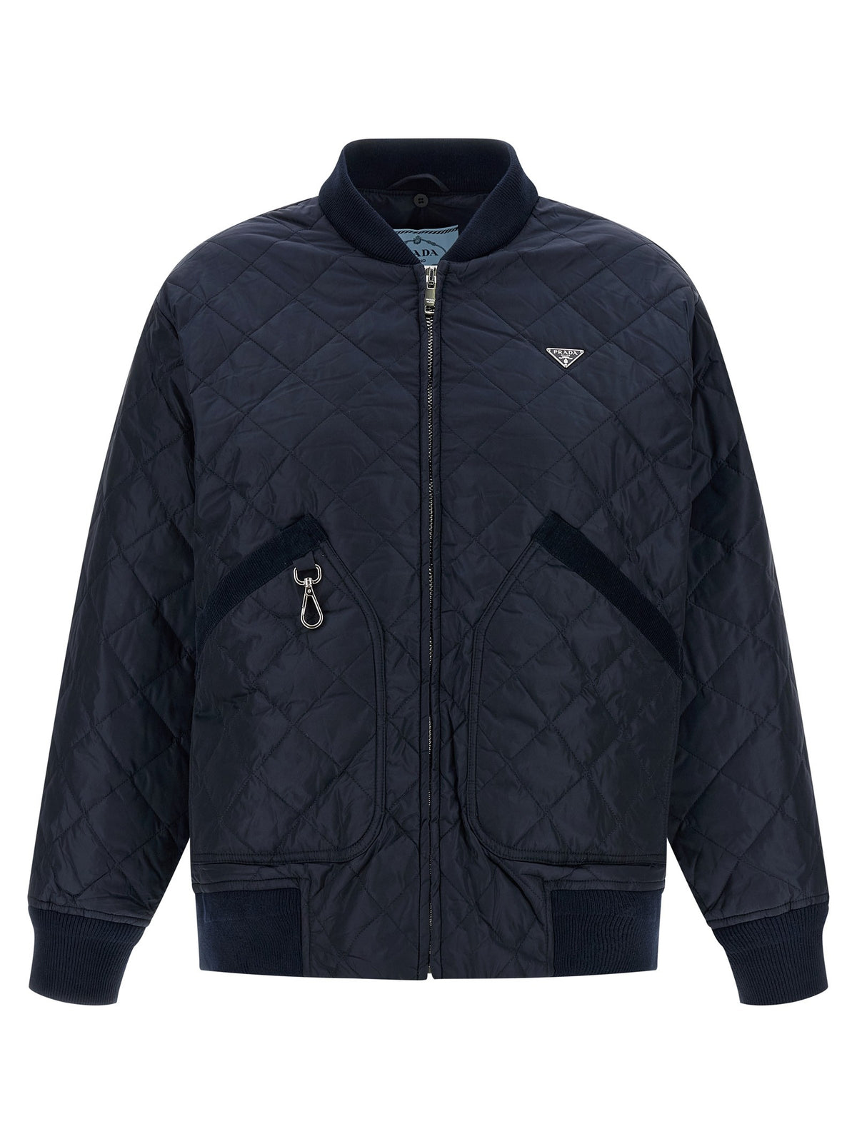 PRADA Quilted Hooded Jacket Blue