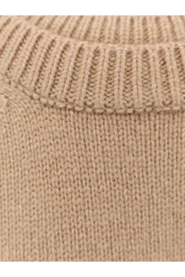 R2W women’s Nicolas beige wool and cashmere sweater with ribbed neckline and textured knit pattern