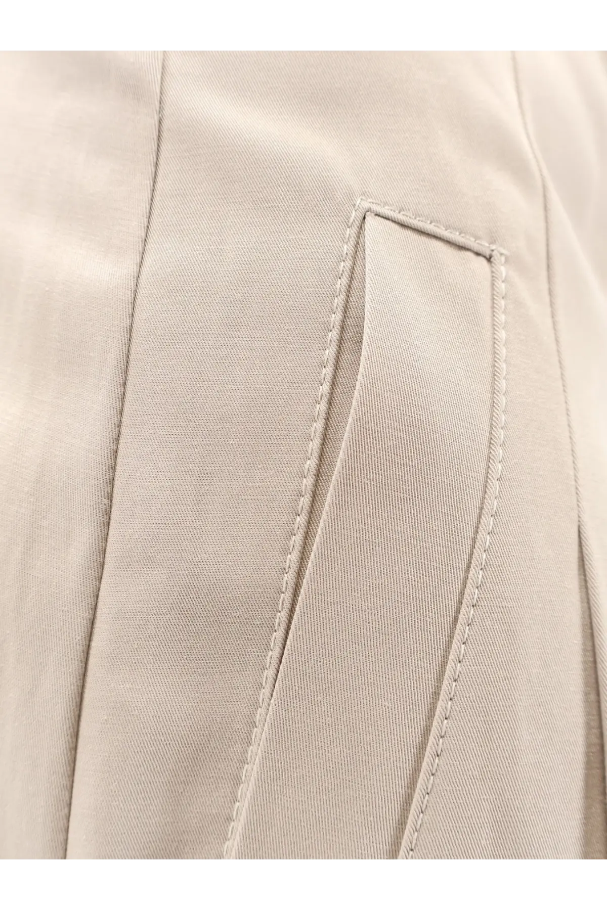 Beige pleated cotton long skirt for women by r2w featuring a neatly stitched pocket detail