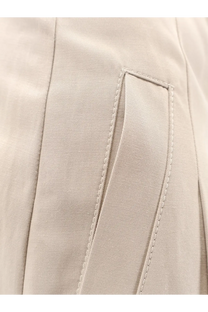Beige pleated cotton long skirt for women by r2w featuring a neatly stitched pocket detail