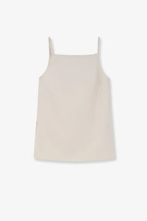 R2W women’s tinta square neck top white minimalist off-white spaghetti strap top in smooth lightweight fabric